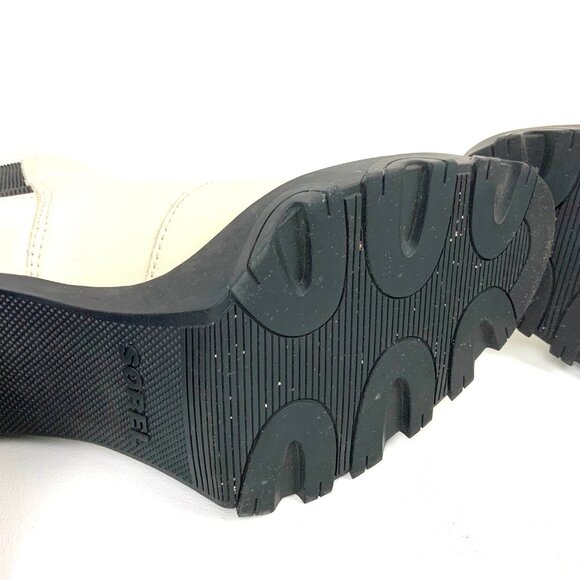 Sorel Brex Platform Block Heel Chelsea Boots Chalk White/ Black Size 9.5 - Picture 11 of 16